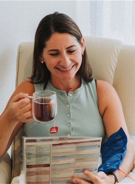Pre-infusion testing and health assessments for personalised care